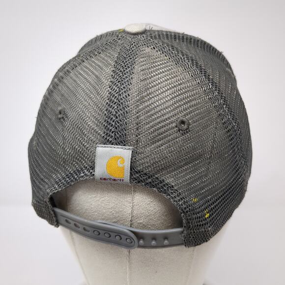 Carhartt Snapback Trucker Hat Gray One Size Mesh Back Embroidered - Picture 6 of 9